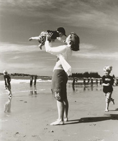 Mum and baby at the beach